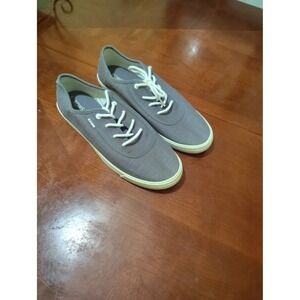 TOMS Womens Del Rey Grey Canvas Lace Up Low Top Sneakers Shoes Size 7.5
